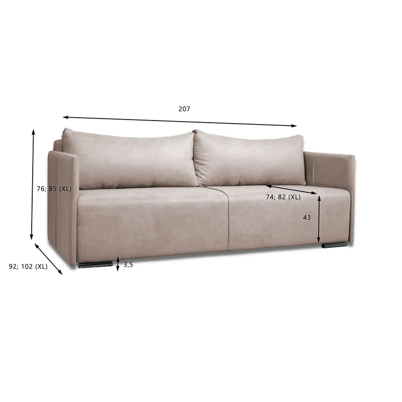Product dimensions diagram