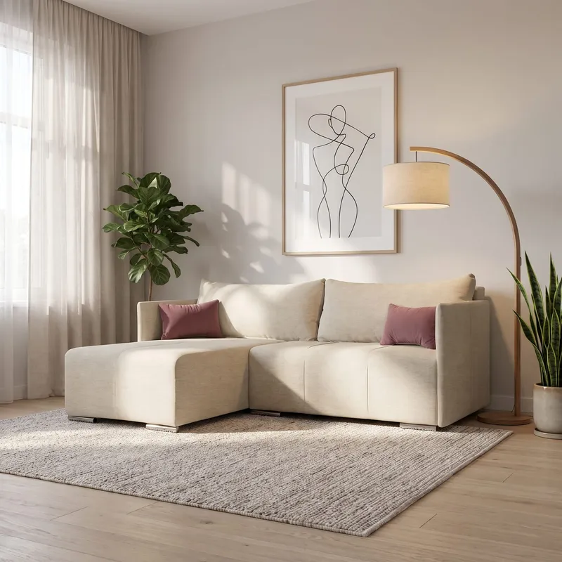 Nurga diivan Deka-Sturis Kreemikas XL (160 cm)