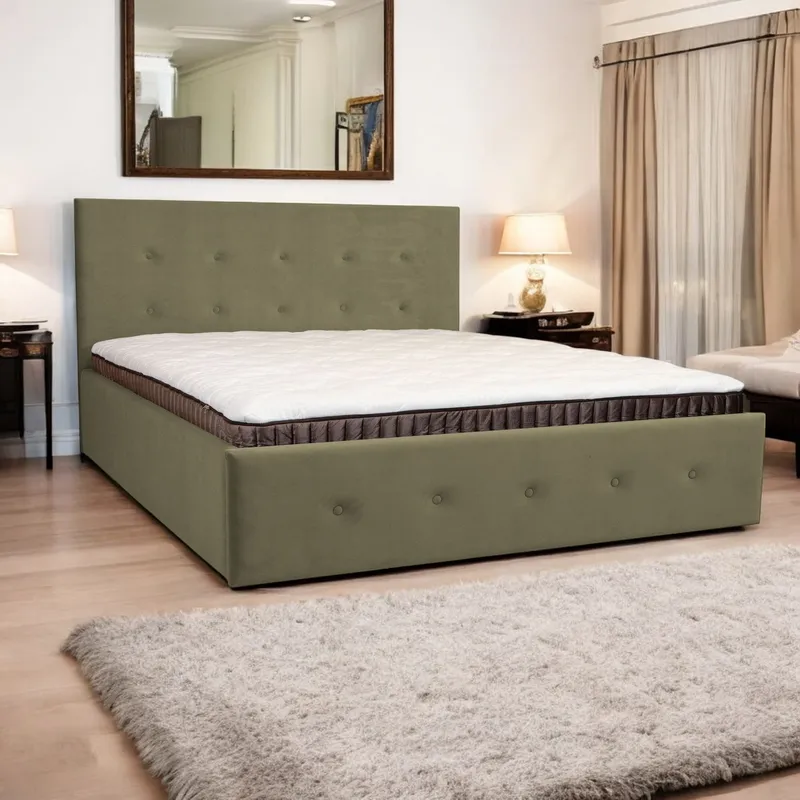 Bed with Storage Poga Olive 90