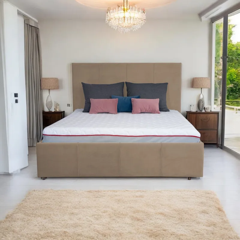 Bed with Storage Stef Cream 90