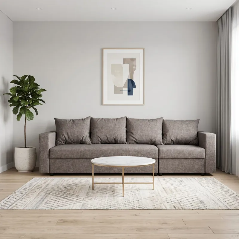 Nurga diivan Lona Tumehallikasbeež Standard (145 cm)