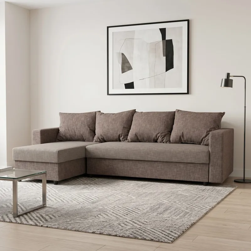 Nurga diivan Lugan+ Kombineeritud hele+tumehallikasbeež XL (160 cm)